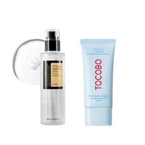Hydra-Bright Duo | COSRX Snail Mucin 96 Essence + Tocobo Bio Watery Sunscreen SPF 50