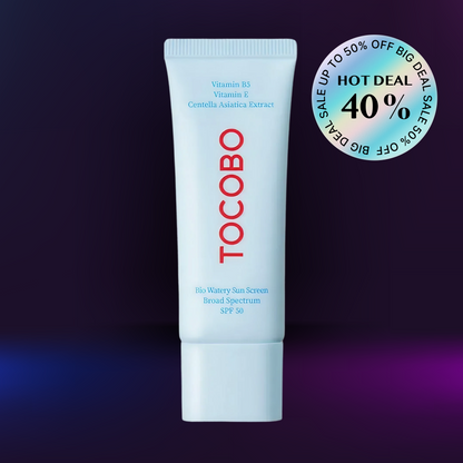 Tocobo Bio Watery Sunscreen SPF 50 Malawak na Saklaw na Koreang Pang‑Araw na Krema sa Mukha na may Hyaluronic Acid 1.35 fl oz