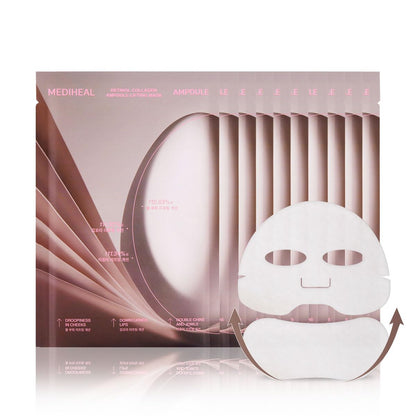 Mediheal Retinol Collagen Ampoule Lifting Mask (10 Counts) for V Line Mask, Anti-Aging